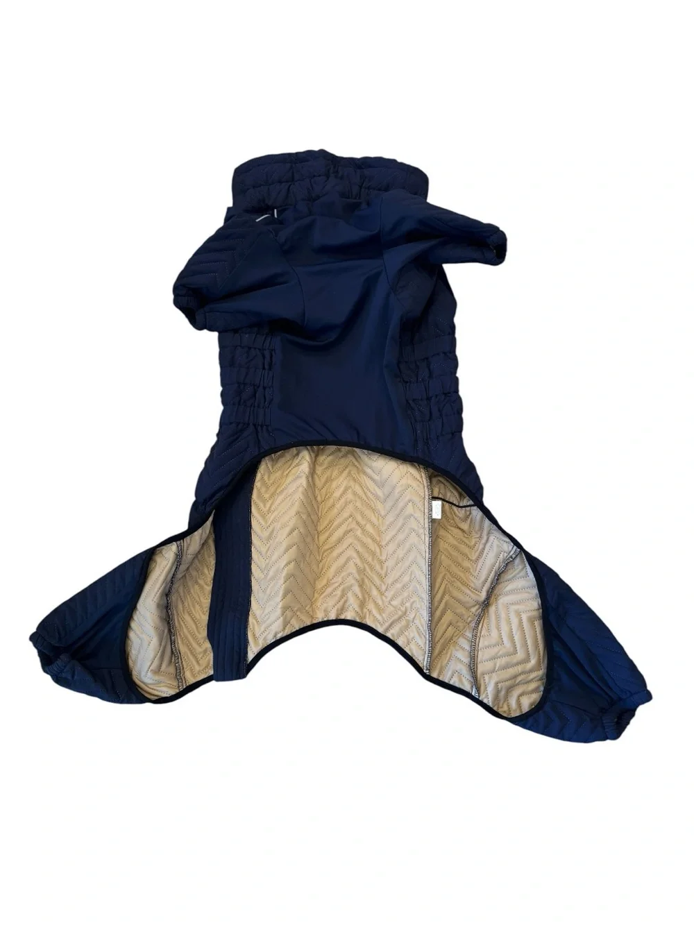 Lovelonglong Navy Quilted Dog Coat 4XL Zip Up Cold Weather Jacket NWOT